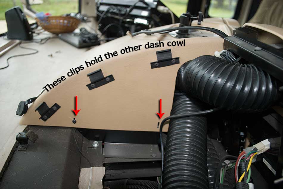 Removing the right side dash cover