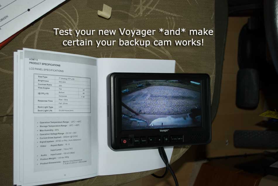 Testing the cam and monitor