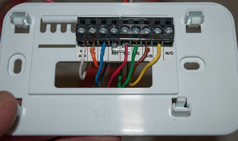 Picture of the Ecobee wiring