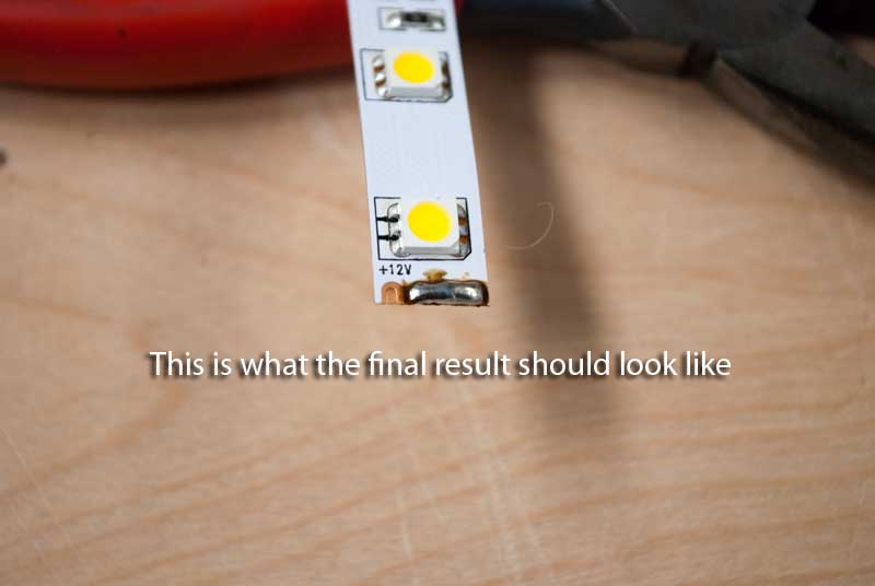 Tinning the negative solder lands