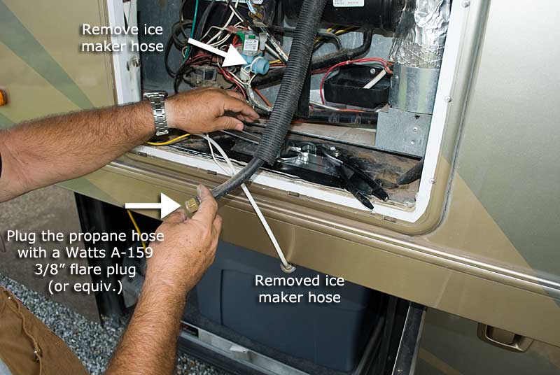 Removing gas/water/power to the old Norcold