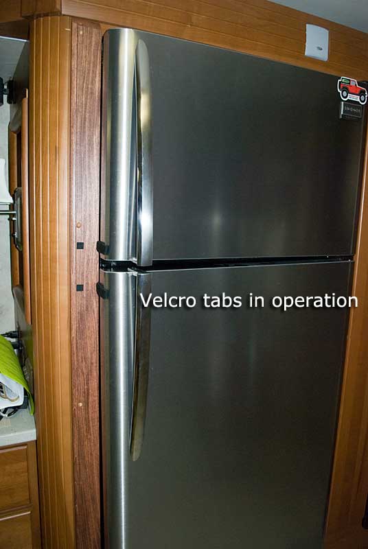Velcro tabs in use