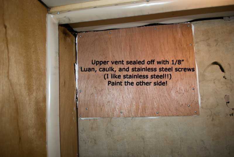 Seal off the upper vent