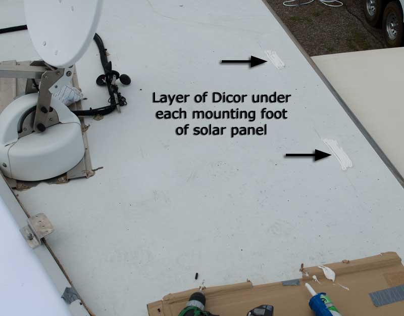 Dicor sealant under each foot