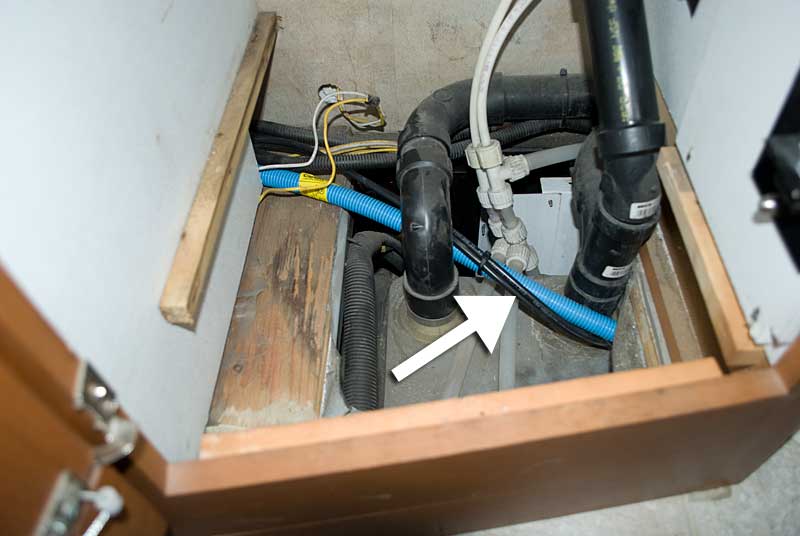 Under the sink wiring run
