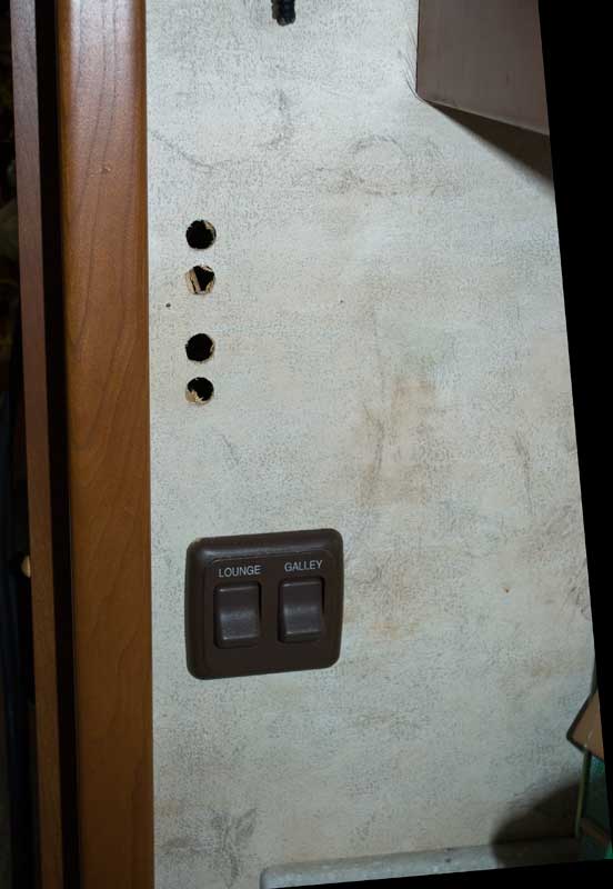 Holes for the controller wires