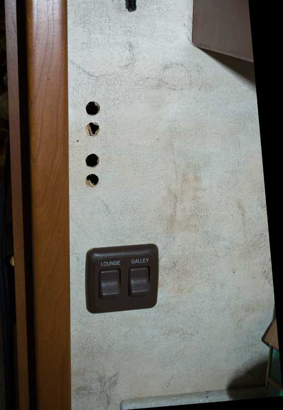 Holes for the controller wires