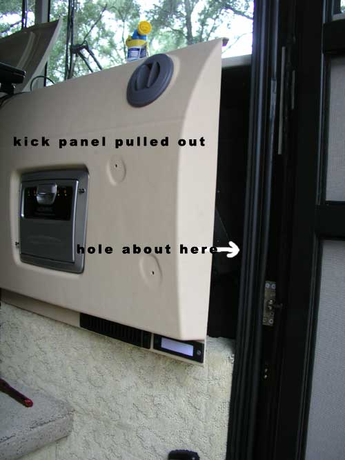 View of the kickpanel